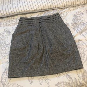High-waisted Grey Mini Skirt